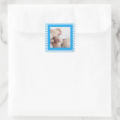 Blauwe Chevron Gestreepte Baby Foto Sticker (Tas)