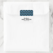 Blauwe Chevron Glitter Baby shower Stickers (Tas)