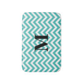 Blauwe Chevron met Monogram Badmat (Voorkant Verticaal)