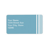 Blauwe Chevron met monogram Etiket (Voorkant)