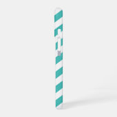 Blauwe Chevron met Monogram iPhone 16 Hoesje (Linkerkant)