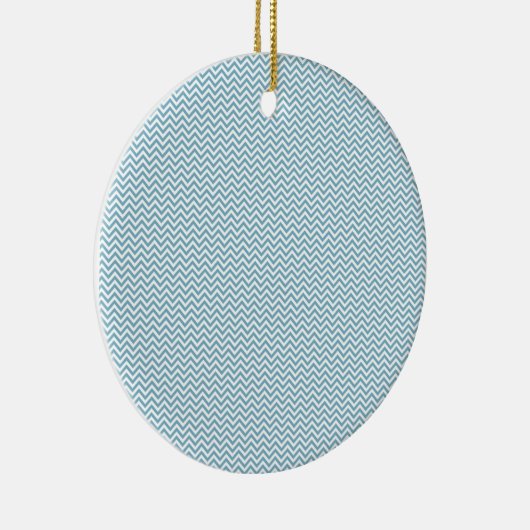 Blauwe Chevron met monogram Keramisch Ornament (Rechts)