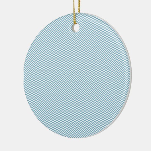 Blauwe Chevron met monogram Keramisch Ornament (Links)