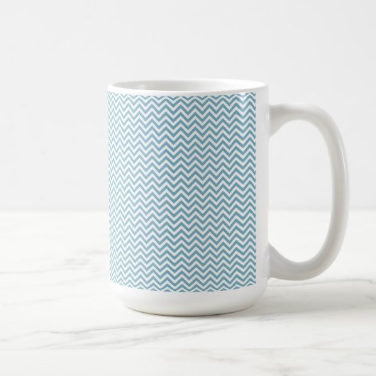 Blauwe Chevron met monogram Koffiemok (Rechts)