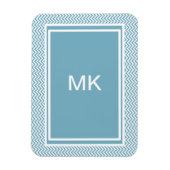 Blauwe Chevron met monogram Magneet (Verticaal)