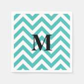 Blauwe Chevron met monogram Servetten (Voorkant)