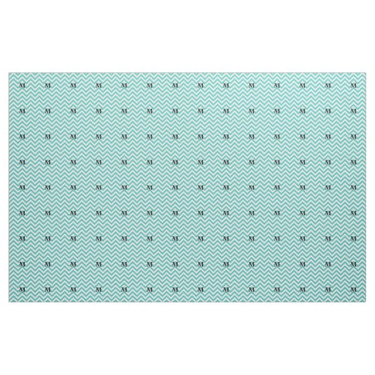 Blauwe Chevron met Monogram Stof (Yard (91,4 cm))