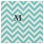 Blauwe Chevron met monogram Stof (Close Up)