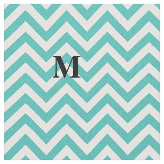 Blauwe Chevron met monogram Stof (Close Up)