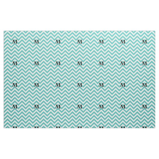 Blauwe Chevron met Monogram Stof (Fat Quarter)