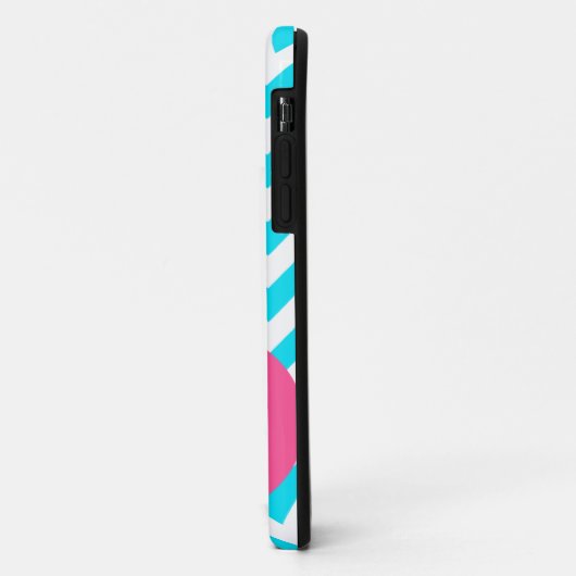 Blauwe chevron monogram iPhone case cover (Achterkant/links)