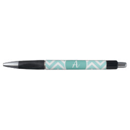 Blauwe chevron monogram pen