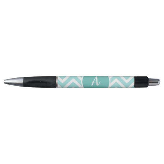 Blauwe chevron monogram pen (Voorkant)
