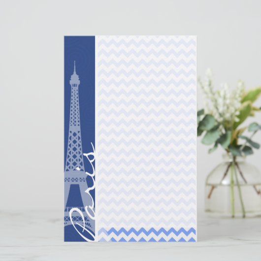 Blauwe Chevron; Parijs Briefpapier (Staand voorkant)
