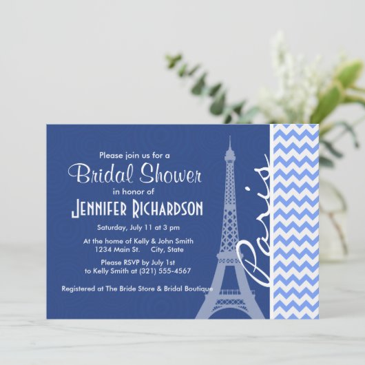 Blauwe Chevron; Parijs Kaart (Staand voorkant)