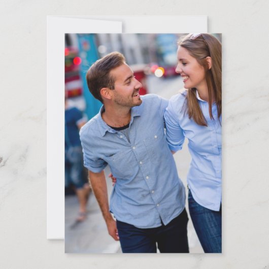 Blauwe Chevron. Save the Date (Achterkant)