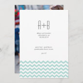 Blauwe Chevron. Save the Date (Voorkant / Achterkant)