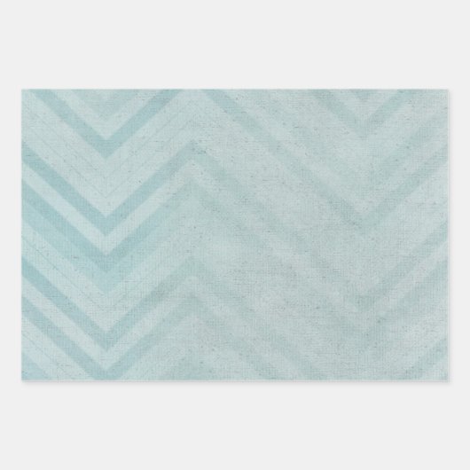 Blauwe Chevron strepen Inpakpapier Vel (Voorkant)