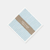 Blauwe Chevron Stripes Burlap Ribbon Rustieke brui Servetten (Hoek)