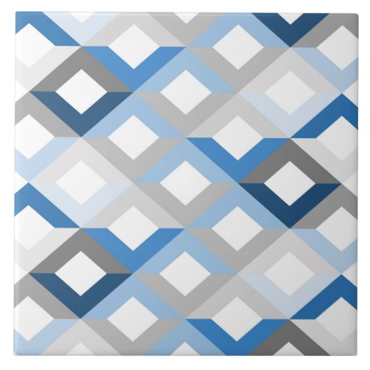 blauwe chevron tegel tegeltje (Voorkant)