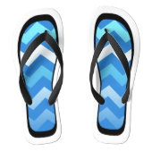 Blauwe Chevron Witte/Zwarte Trim Flip Flops (Voetbed)