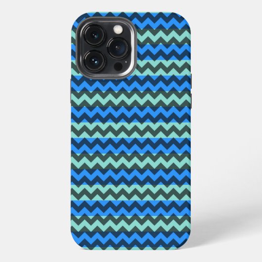 Blauwe Chevron Zigzag iPhone Hoesje (Achterkant)