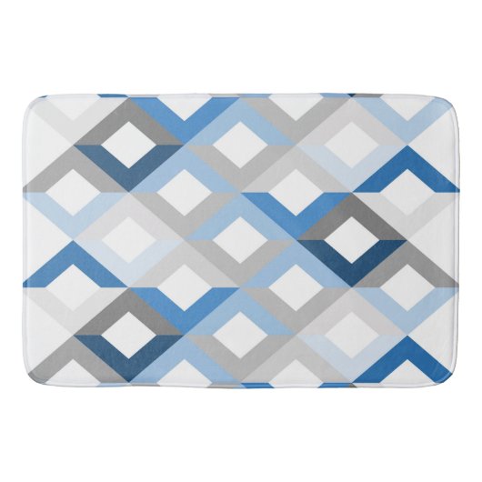 blauwe chevrons badmat (Voorkant)