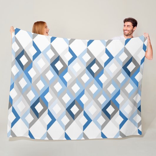 blauwe chevrons deken (In situ)