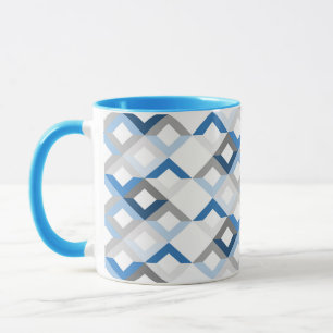 blauwe chevrons koffiemok mok