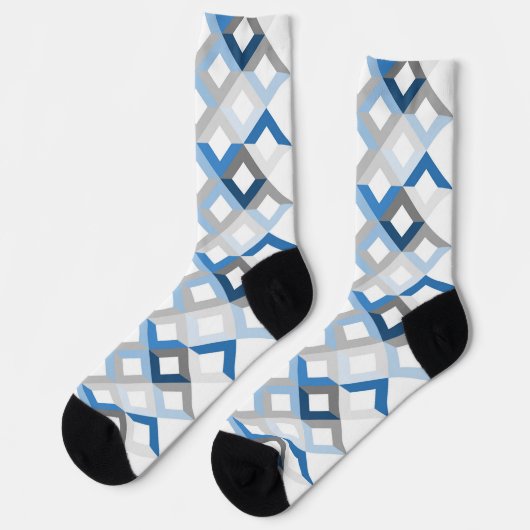 blauwe chevrons sokken (Links)