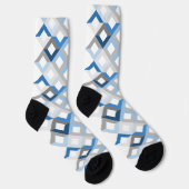 blauwe chevrons sokken (Rechts)