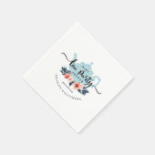 Blauwe  Chic Floral Tea Party Boy Baby shower Servet (Hoek)