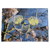 Blauwe Chickadee Moeder en baby's Pasen Groot Cadeauzakje (Voorkant)