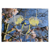 Blauwe Chickadee Moeder en baby's Pasen Groot Cadeauzakje (Achterkant)