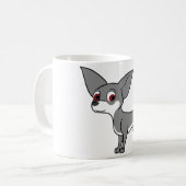 Blauwe Chihuahua met Witte Noteringen Koffiemok (Voorkant links)