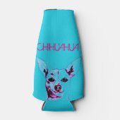 Blauwe Chihuahua thema fles koeler (Voorkant)