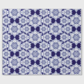 Blauwe china monsters cadeaupapier (Vlak)
