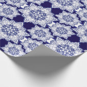 Blauwe china monsters cadeaupapier (Hoek)