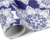 Blauwe china monsters cadeaupapier (Rol Hoek)
