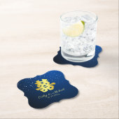 Blauwe Chinese bruiloft sternacht dubbel geluk Kartonnen Onderzetters (Insitu)