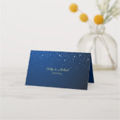 Blauwe Chinese bruiloft sternacht dubbel geluk Plaatskaartje (Achterkant)