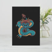 blauwe chinese draak kaart (Staand voorkant)