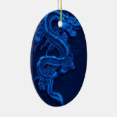 Blauwe Chinese draak Keramisch Ornament (Rechts)