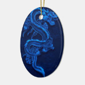 Blauwe Chinese draak Keramisch Ornament (Links)