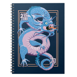 Blauwe Chinese draak Notitieboek