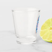 Blauwe Chinese draak Shot Glas (Links)