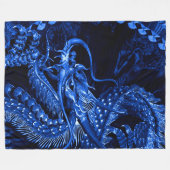 Blauwe Chinese dragon Art Fleece Blanket Deken (Voorkant (Horizontaal))