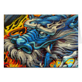 Blauwe Chinese dragon Graffiti All Occasion Kaart (Voorkant Horizontaal)