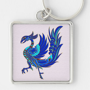 Blauwe chinese fenix sleutelhanger