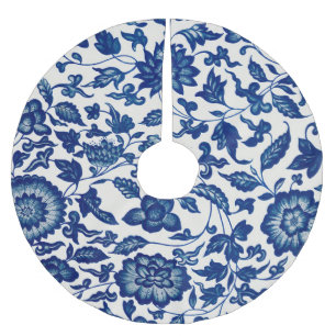 Blauwe Chinese sierbloem Kerstboom Rok